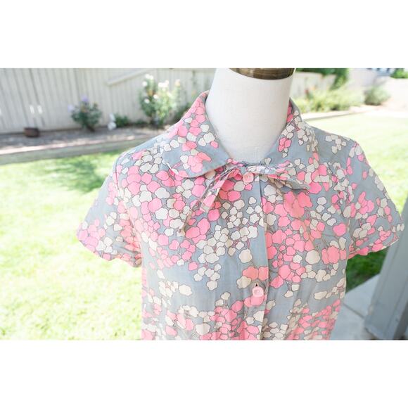 Vintage Cotton Homemaker Dress 60's Fashion - Picture 3 of 8